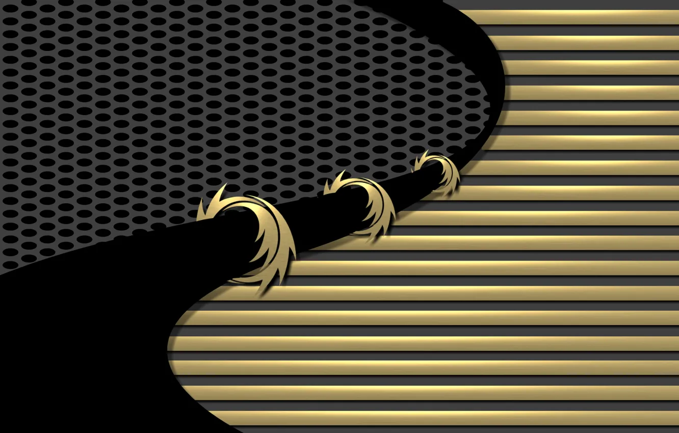 Photo wallpaper line, pattern, black, curves