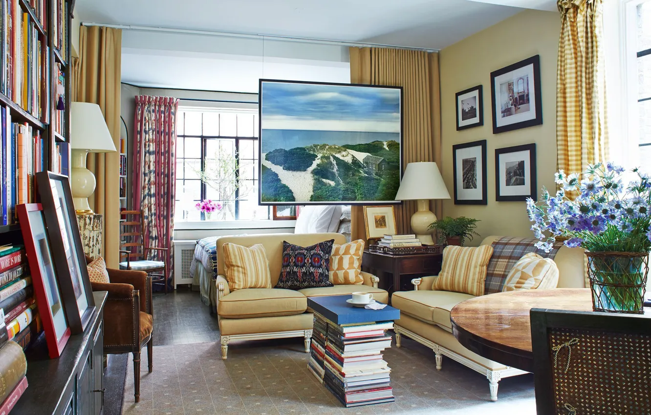 Photo wallpaper design, style, interior, library, bedroom, living room, partition, room-divider idea Sherwin
