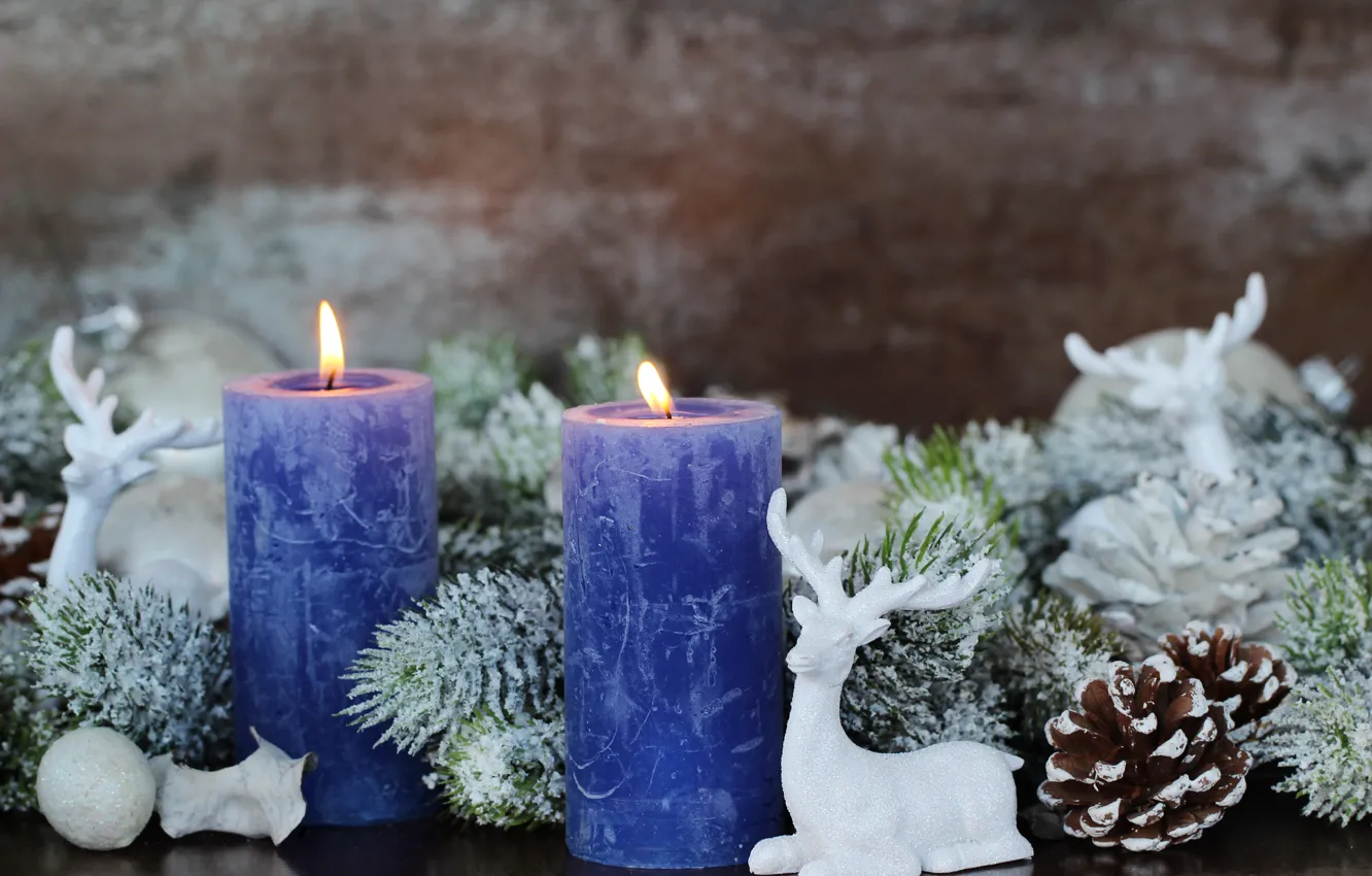 Photo wallpaper candles, New Year, Christmas, merry christmas, decoration, xmas