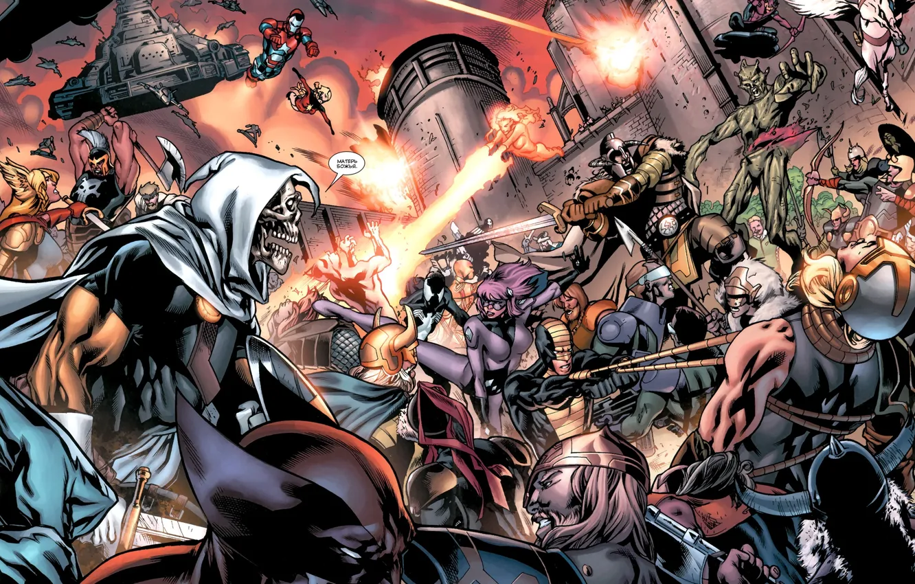 Photo wallpaper comic, comics, Captain America, Marvel Comics, Venom, Ares, Ares, Siege