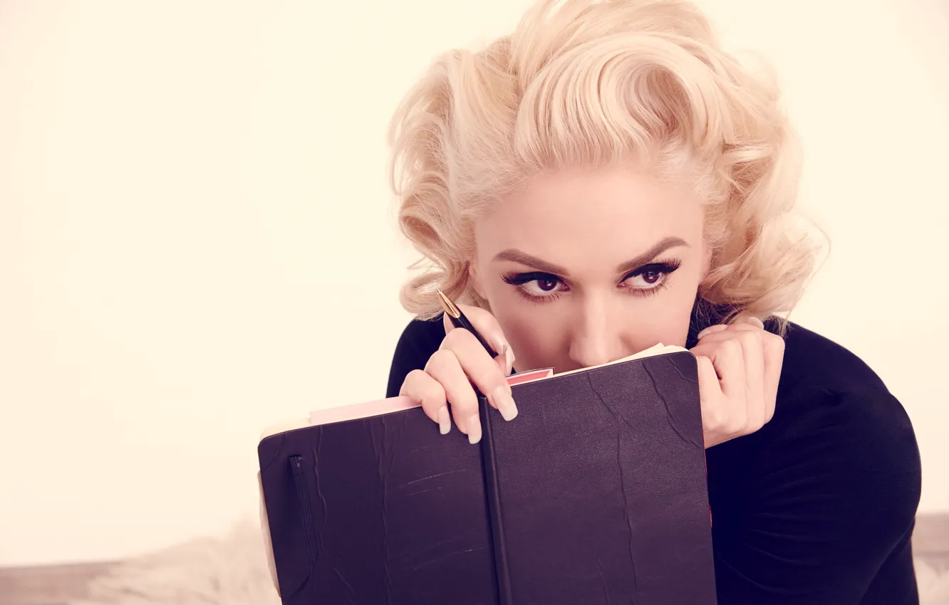 Photo wallpaper face, style, hair, blonde, notebook, Gwen Stefani
