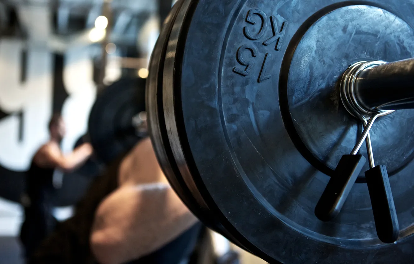 Photo wallpaper metal, gym, weights