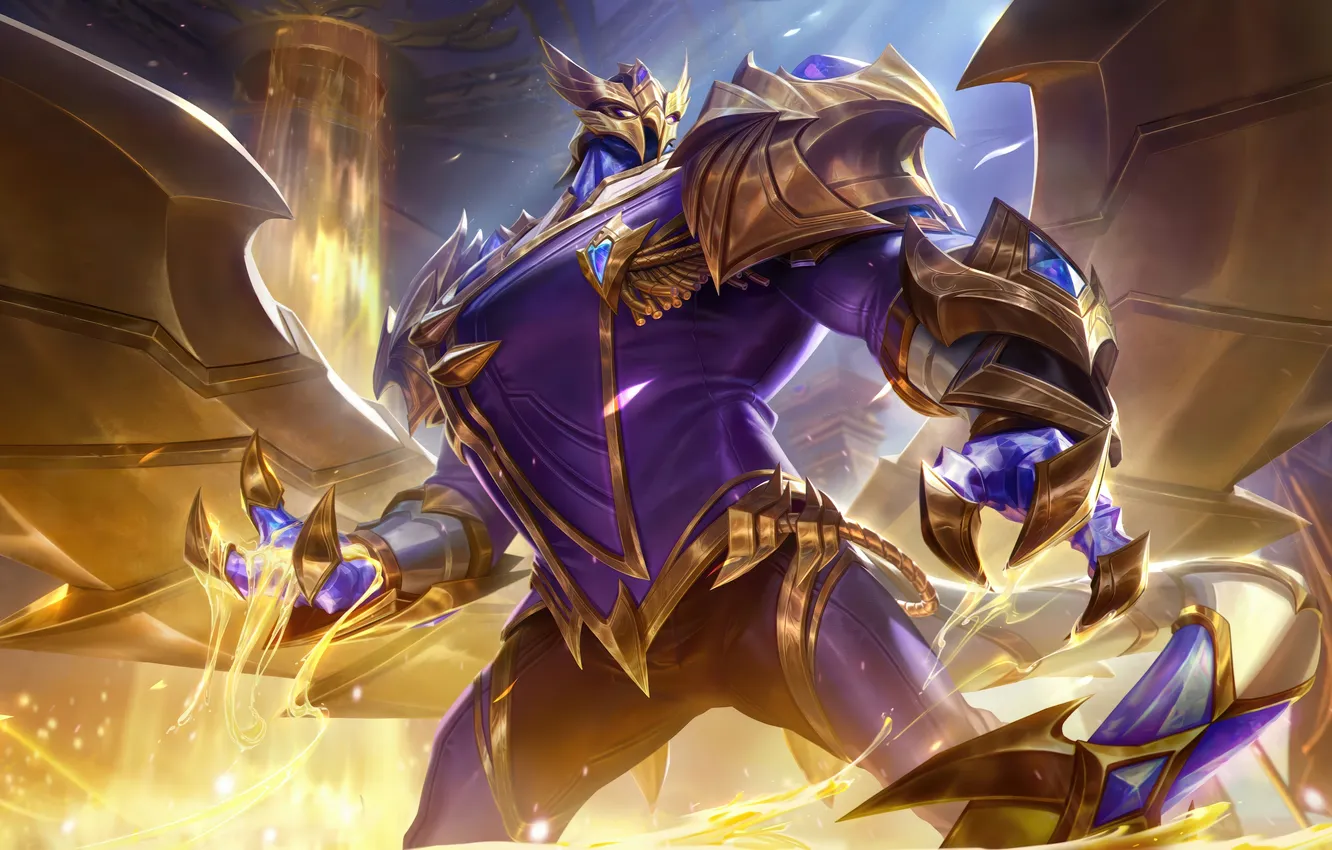 Photo wallpaper armor, power, gloves, game, characters, League of Legends, lol, LoL