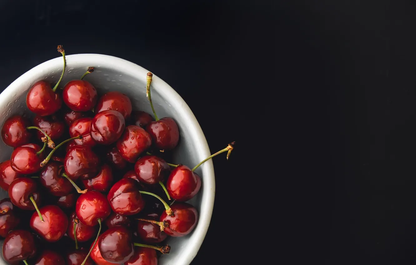 Photo wallpaper cherry, berries, background