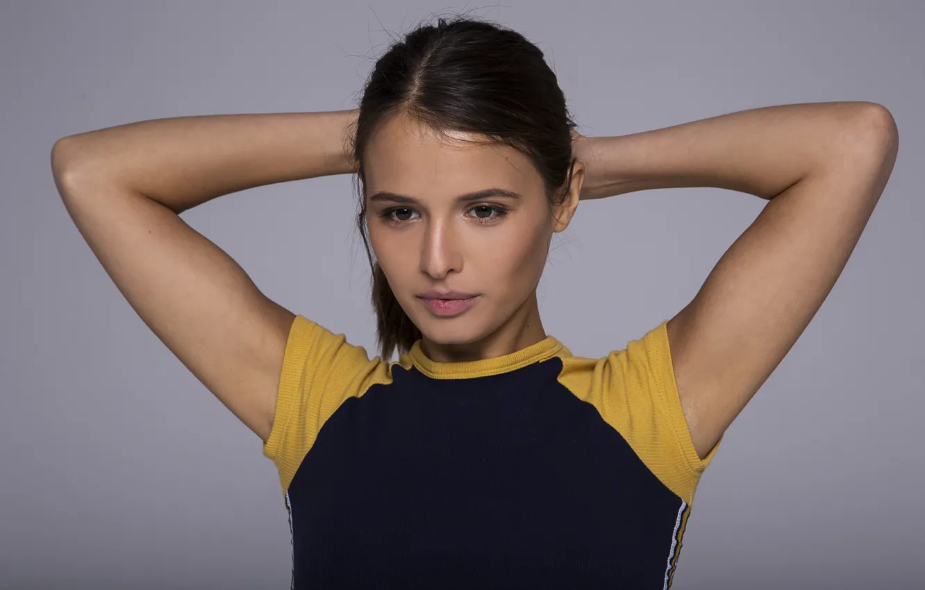 Photo wallpaper look, girl, pose, actress, hair, Love Aksenov