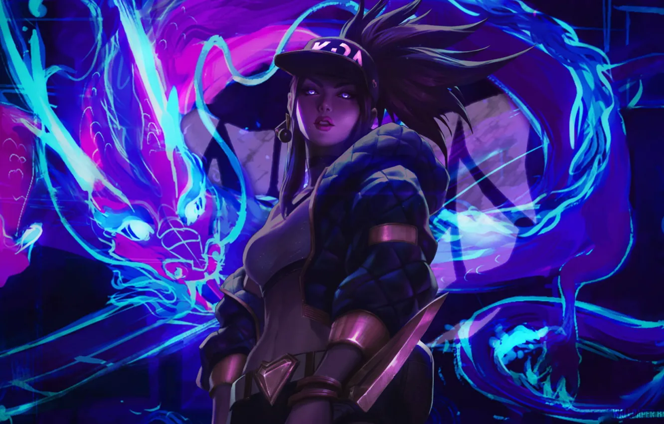 Photo wallpaper look, weapons, dragon, the game, microphone, game, character, beautiful girl