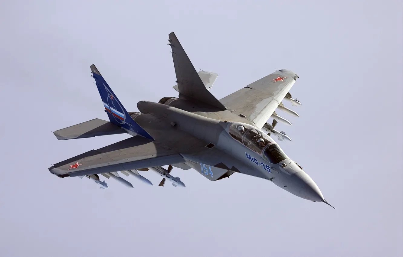 Photo wallpaper flight, fighter, missiles, The MiG-35