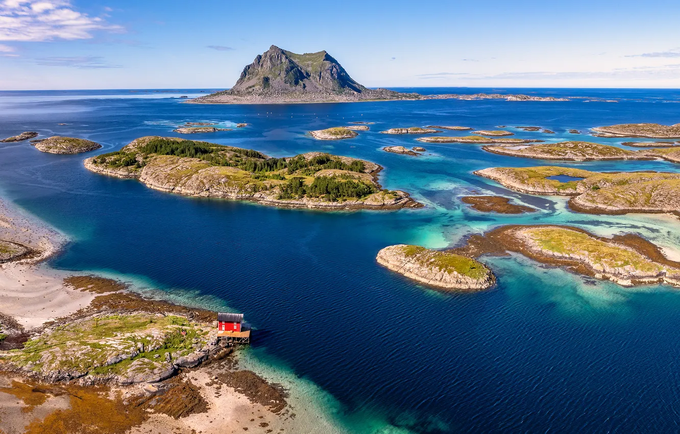 Photo wallpaper sea, nature, island, Norway, Nordland