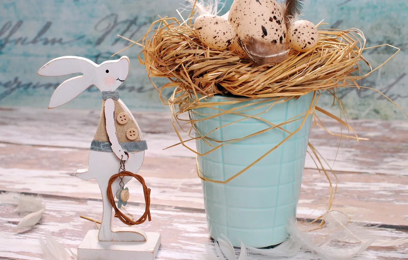 Photo wallpaper holiday, eggs, rabbit, Easter, decor, Easter, eggs