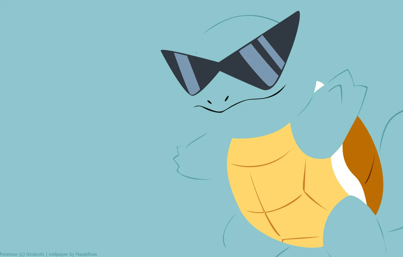 Photo wallpaper glasses, tail, tail, pokemon, pokemon, shell, squirtle, water