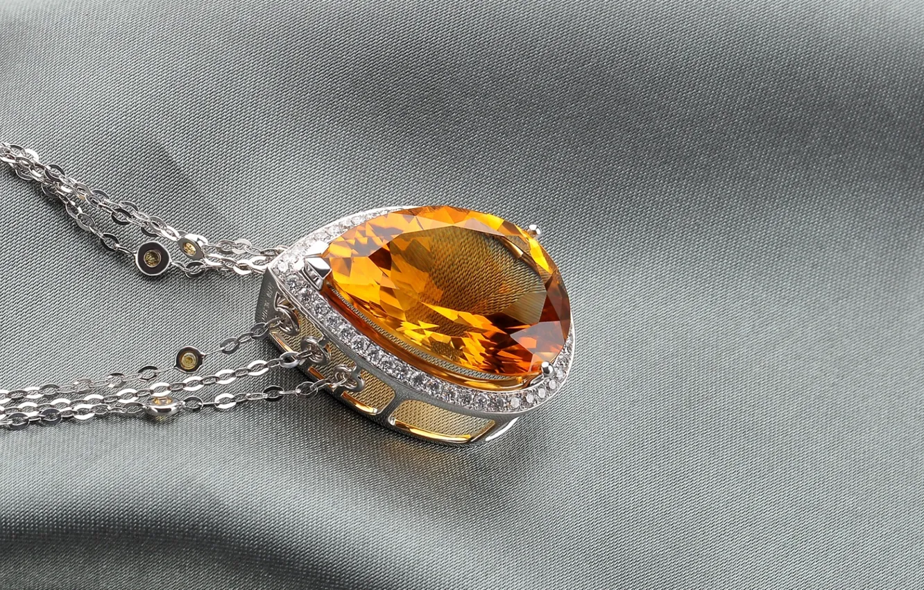 Photo wallpaper decoration, stones, grey, background, pendant, citrine