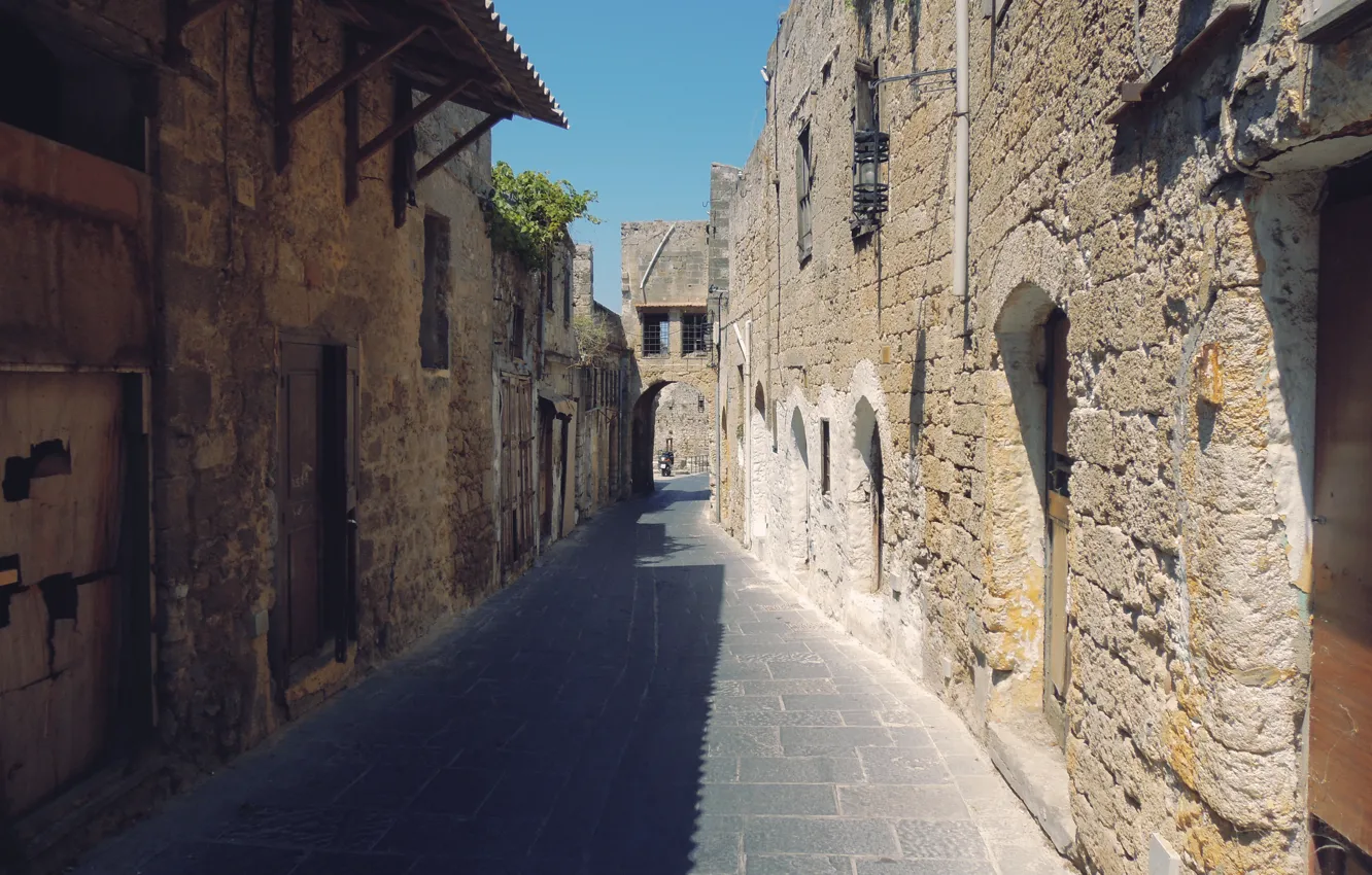 Photo wallpaper street, Greece, Rhodes