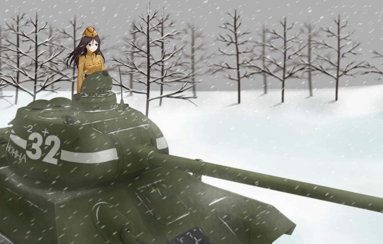 Photo wallpaper art, Nonna, Girls and Panzer, Renji (Seatollead)