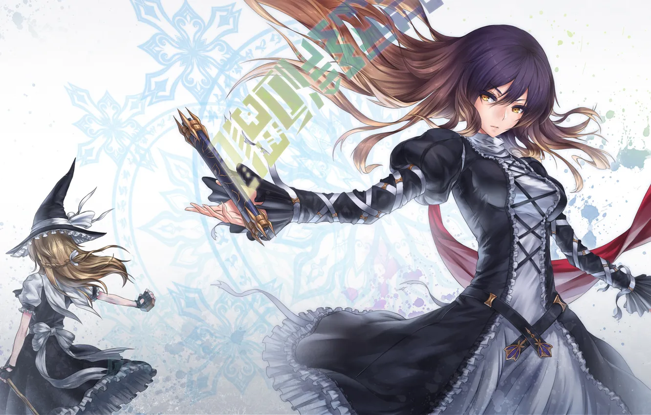 Photo wallpaper girl, magic, dress, white background