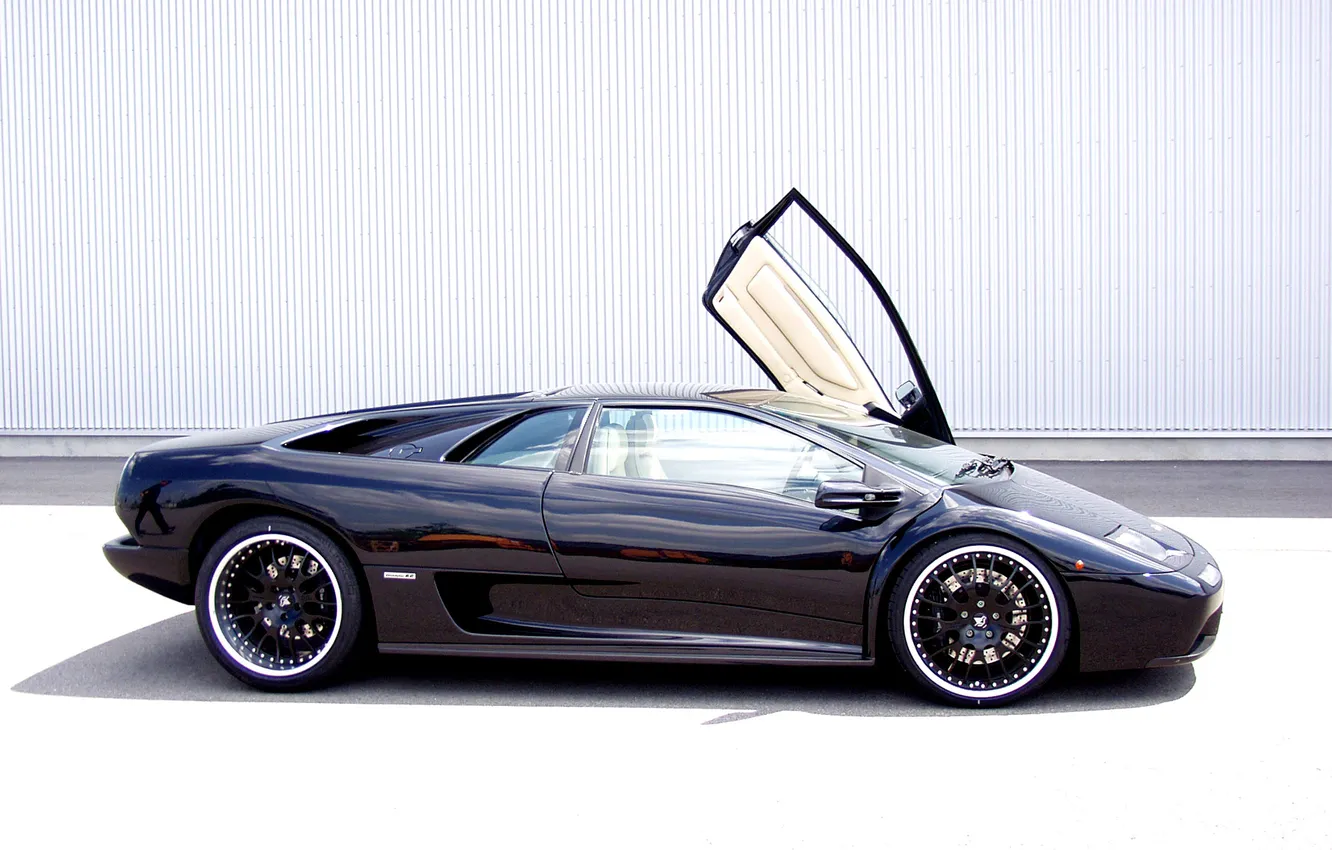 Photo wallpaper black, tuning, Lamborghini, the door, Hamann, side view, diablo, Lamborghini