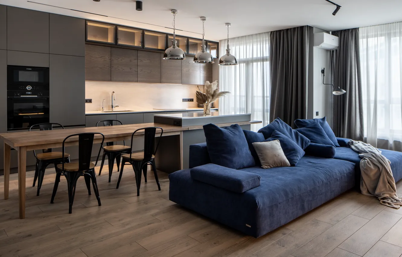 Photo wallpaper design, style, interior, kitchen, living room, Ukraine, dining room, Kiev