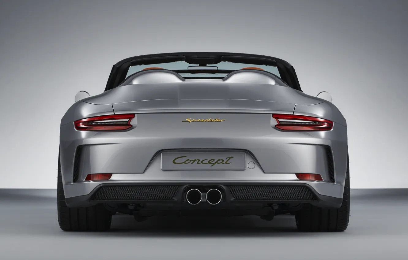 Photo wallpaper Porsche, 2018, feed, gray-silver, 911 Speedster Concept