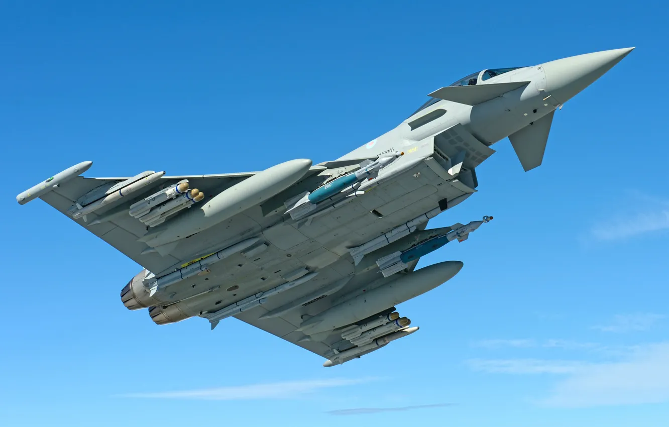 Photo wallpaper RAF, Eurofighter Typhoon, JDAM, PGO, Multi-Role Fighter, PTB, MBDA Meteor, AIM-132 ASRAAM