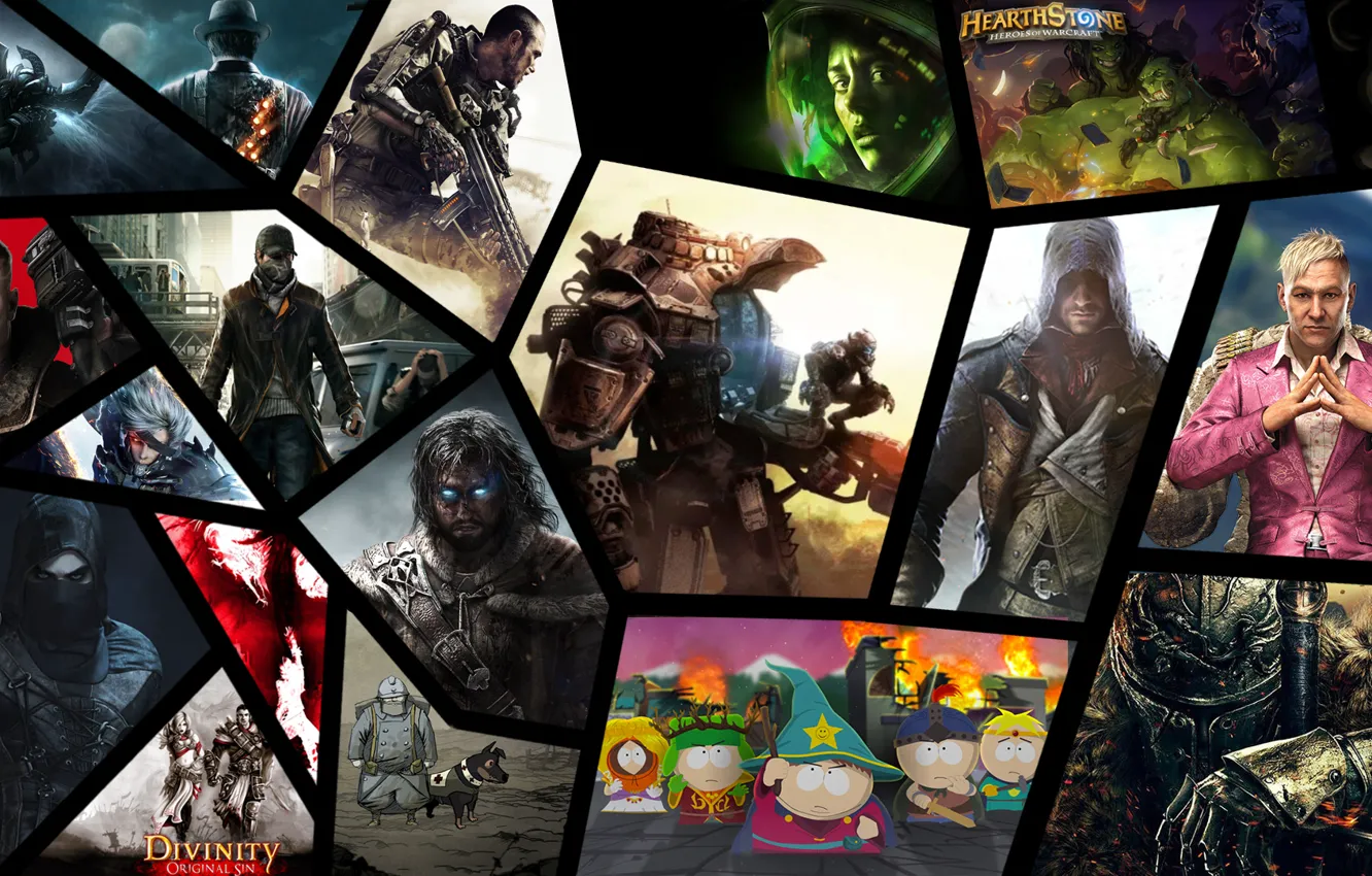 Photo wallpaper Game, Games, 2014, best, Wolfenstein, AC4, Divinity, FC4