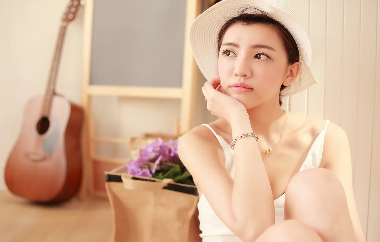 Photo wallpaper look, girl, pose