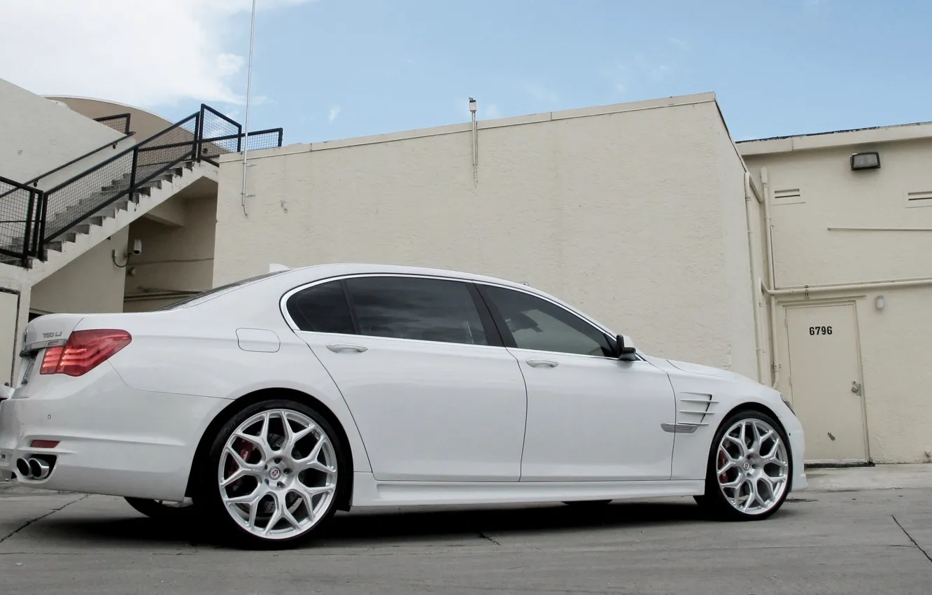 Photo wallpaper BMW, white, 7 series