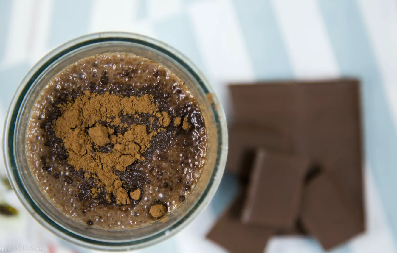 Photo wallpaper glass, chocolate, chocolate, bokeh, bokeh