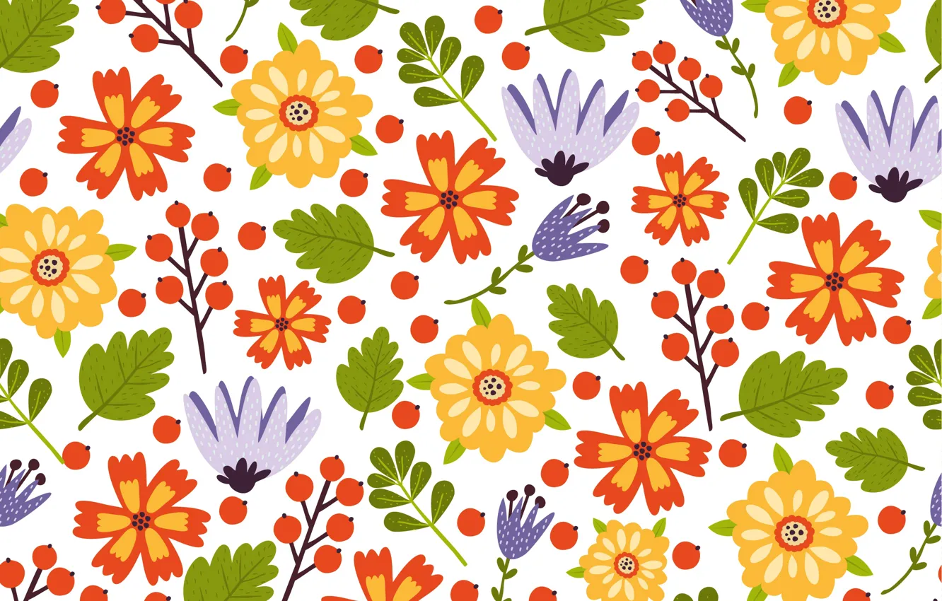 Photo wallpaper flowers, colorful, summer, flower, pattern
