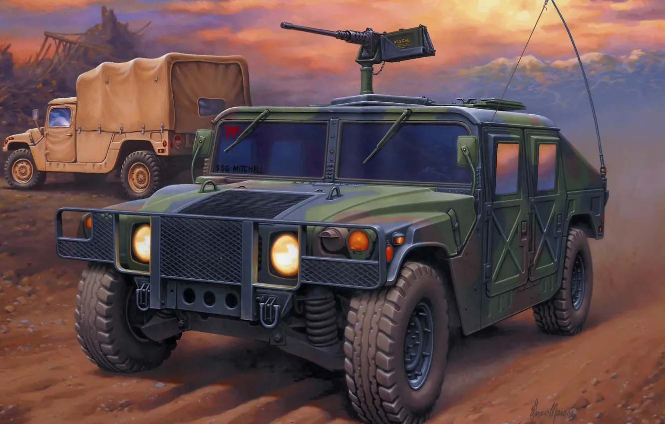 Photo wallpaper figure, art, HMMWV