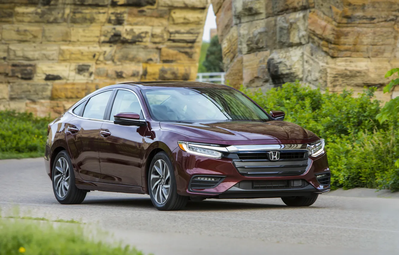 Photo wallpaper grass, Honda, sedan, Hybrid, Insight, hybrid, Touring, four-door