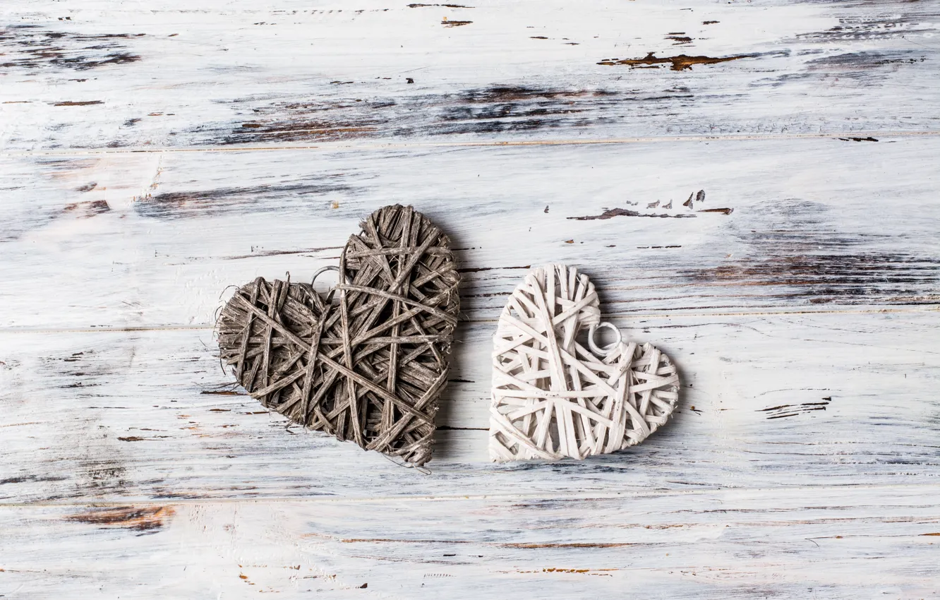 Photo wallpaper love, heart, hearts, love, wood, romantic, hearts, valentine's day