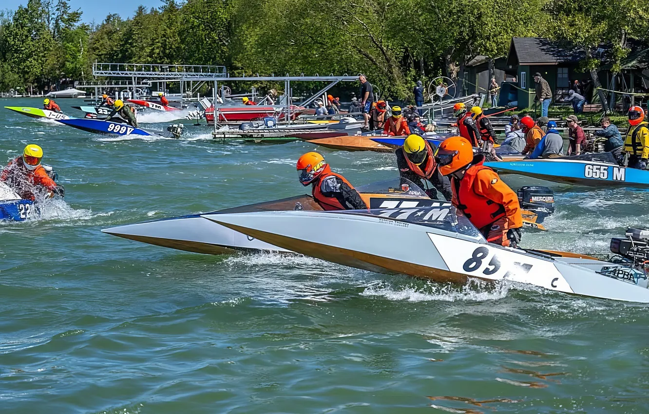 Photo wallpaper race, boat, speed