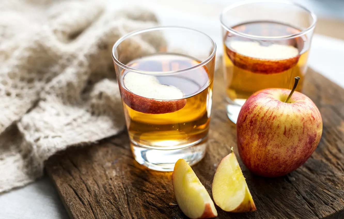 Photo wallpaper Apple, juice, glasses