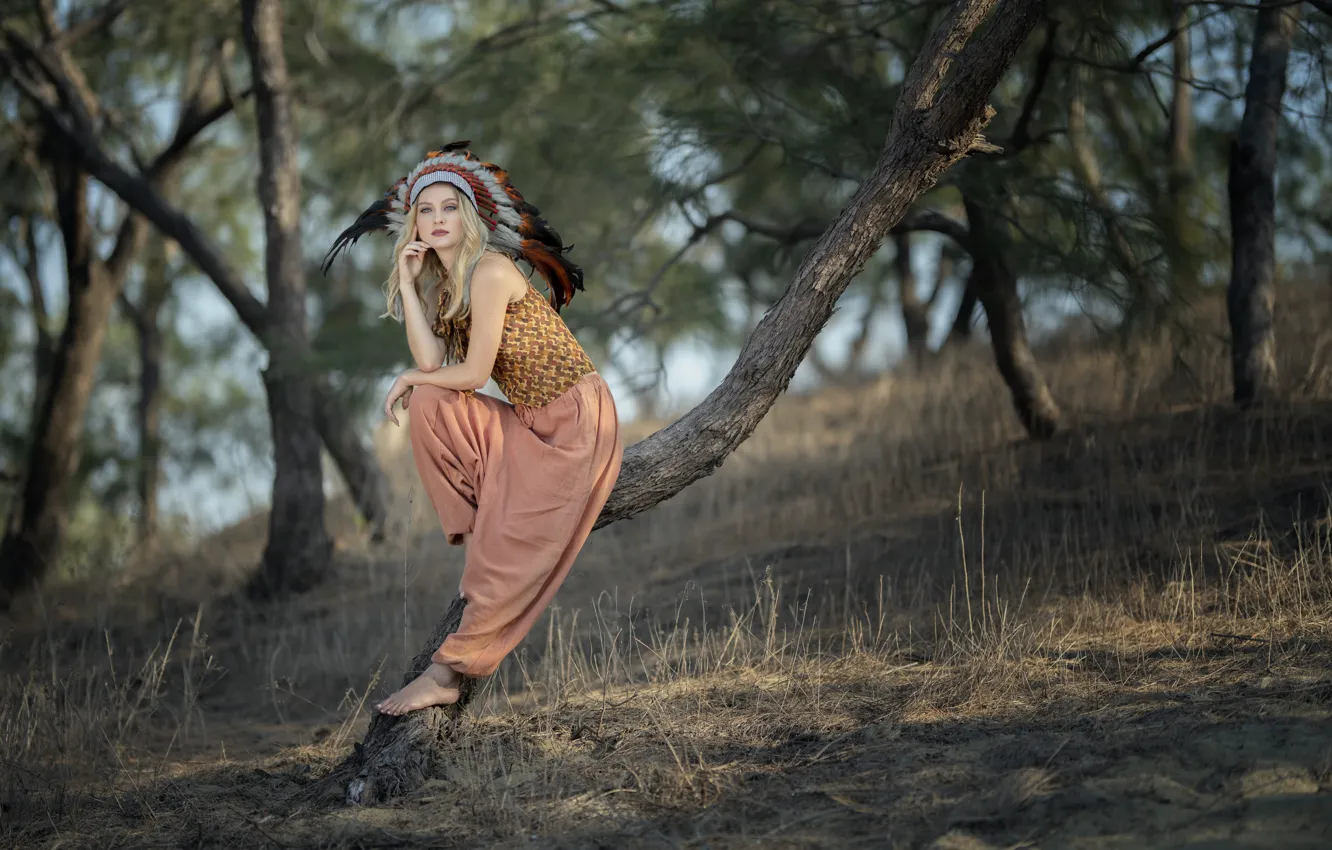 Photo wallpaper girl, nature, Vicky