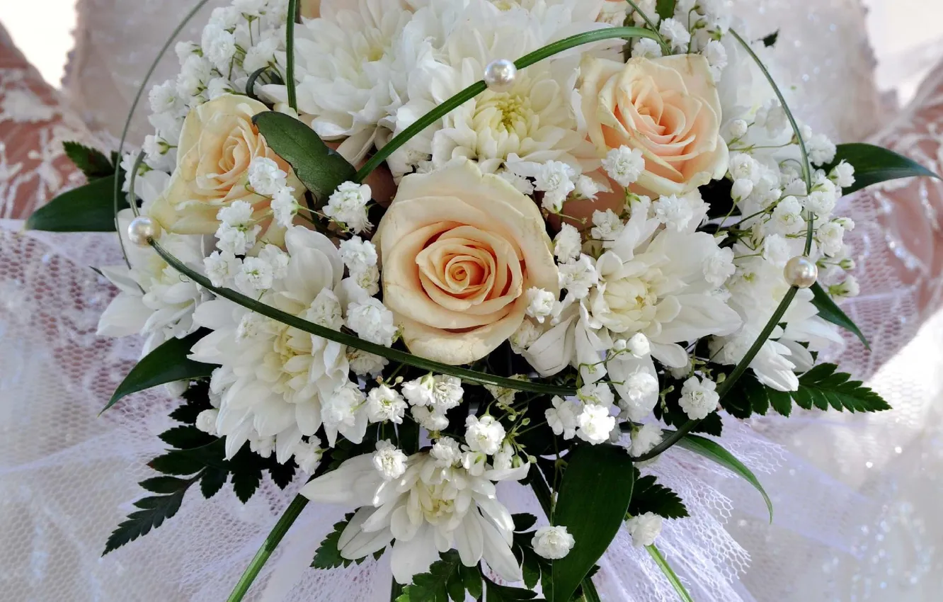 Photo wallpaper flowers, bouquet, wedding