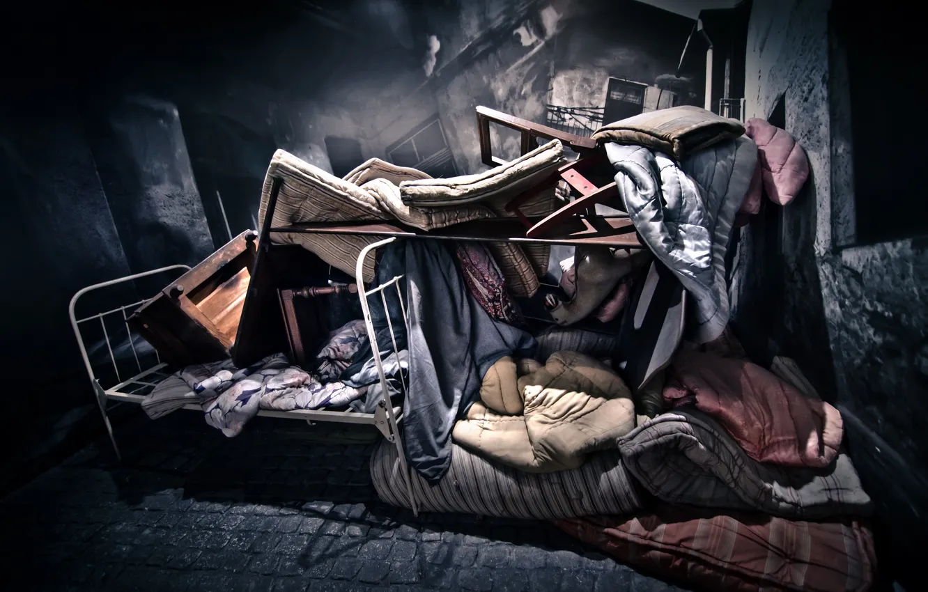 Photo wallpaper room, bed, the hostel