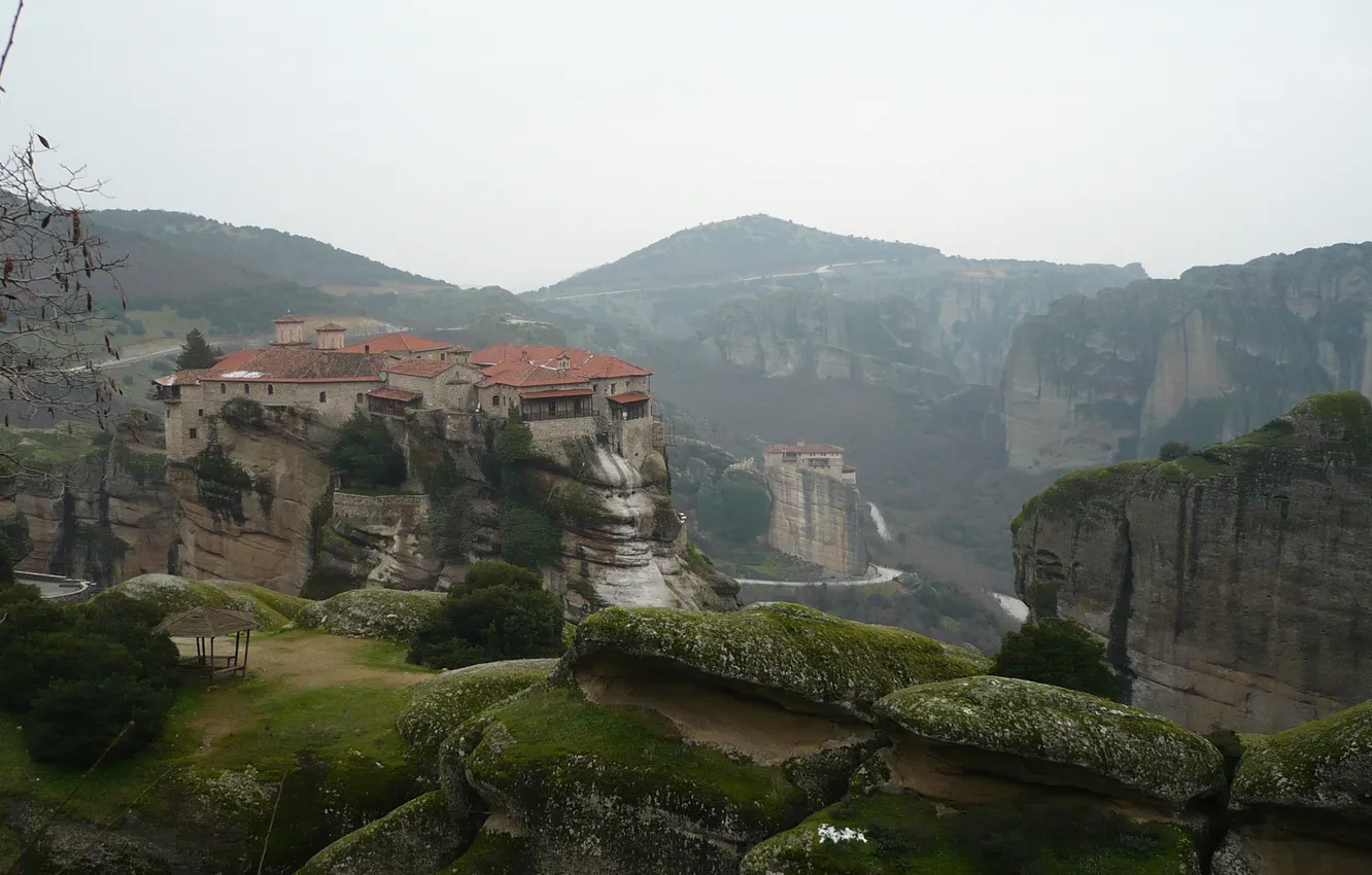 Photo wallpaper castle, rocks, on the steep