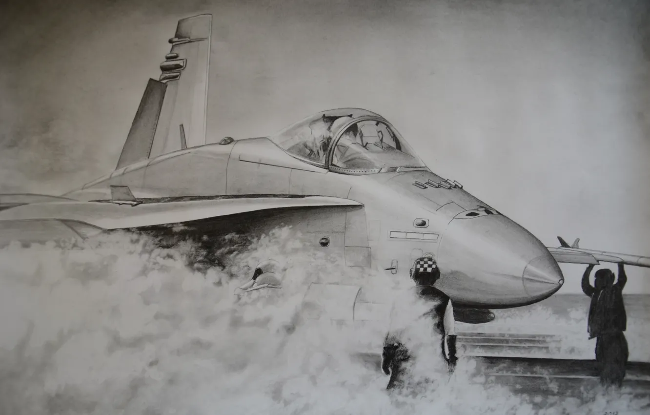 Photo wallpaper figure, pencils, Hornet, FA-18
