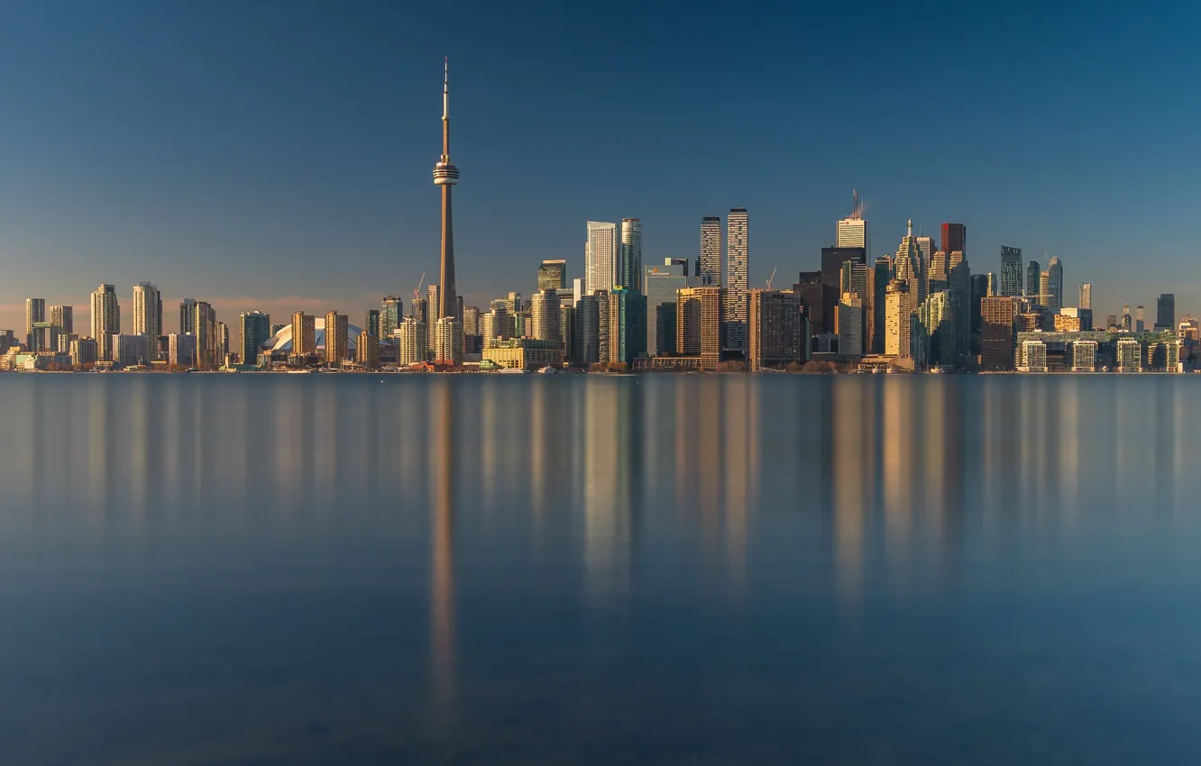 Photo wallpaper water, building, tower, Canada, Toronto