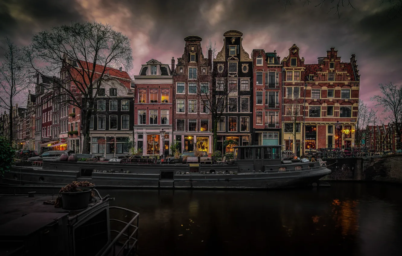 Photo wallpaper home, Amsterdam, channel, Netherlands