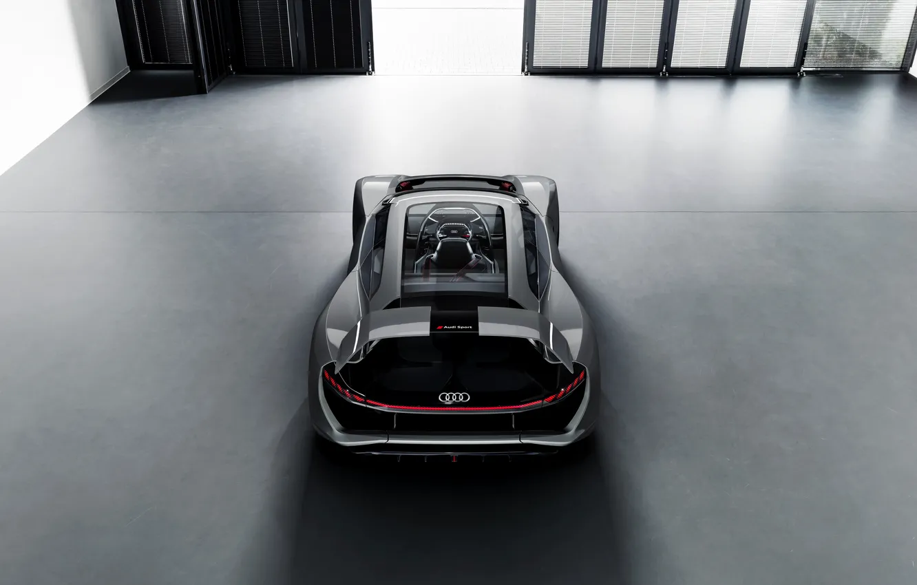 Photo wallpaper grey, Audi, rear view, 2018, feed, PB18 e-tron Concept