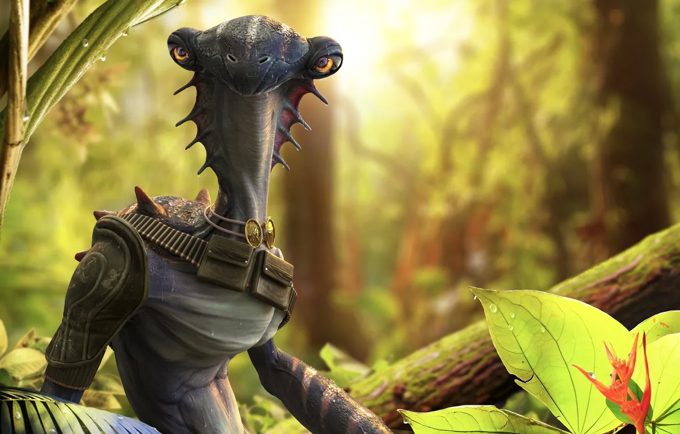 Photo wallpaper plant, planet, monster, art, alien, Sam Leung