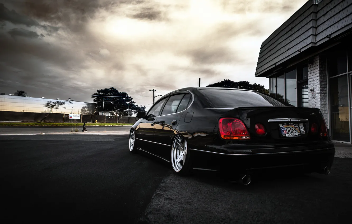 Photo wallpaper Lexus, black, rear, VIP, GS400