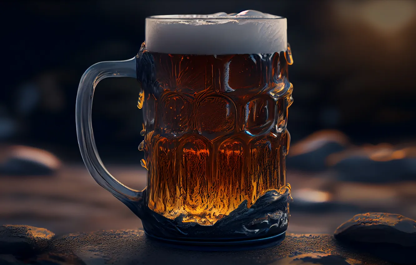 Photo wallpaper beer, drinks, foam, mug