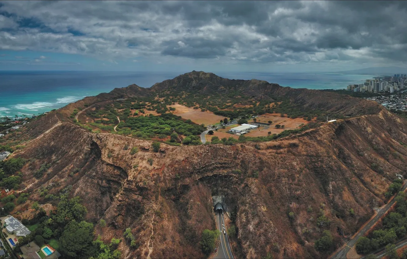 Photo wallpaper city, Hawaii, view, travel, volcano