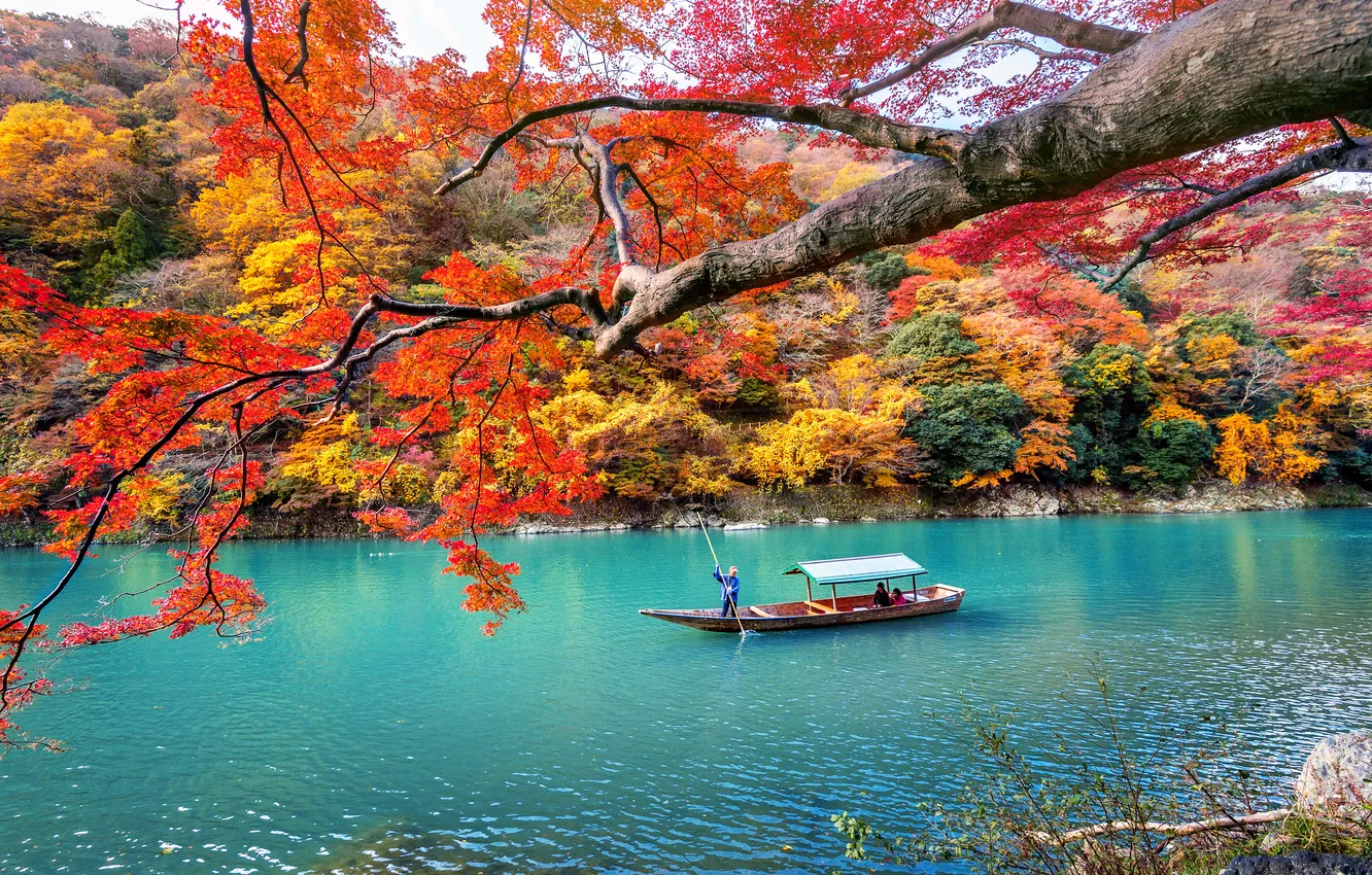 Photo wallpaper autumn, landscape, Japan