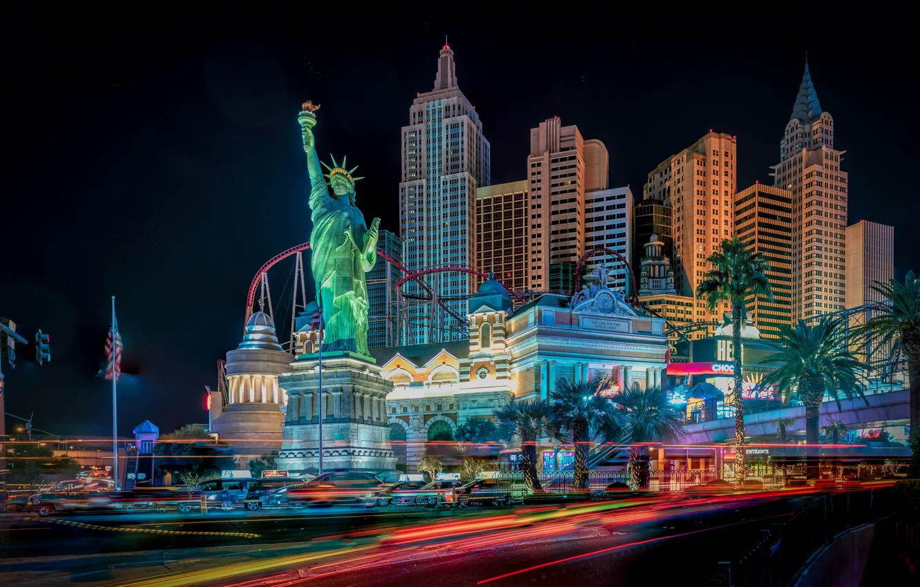 Photo wallpaper Las Vegas, USA, skyline, Las Vegas, Nevada