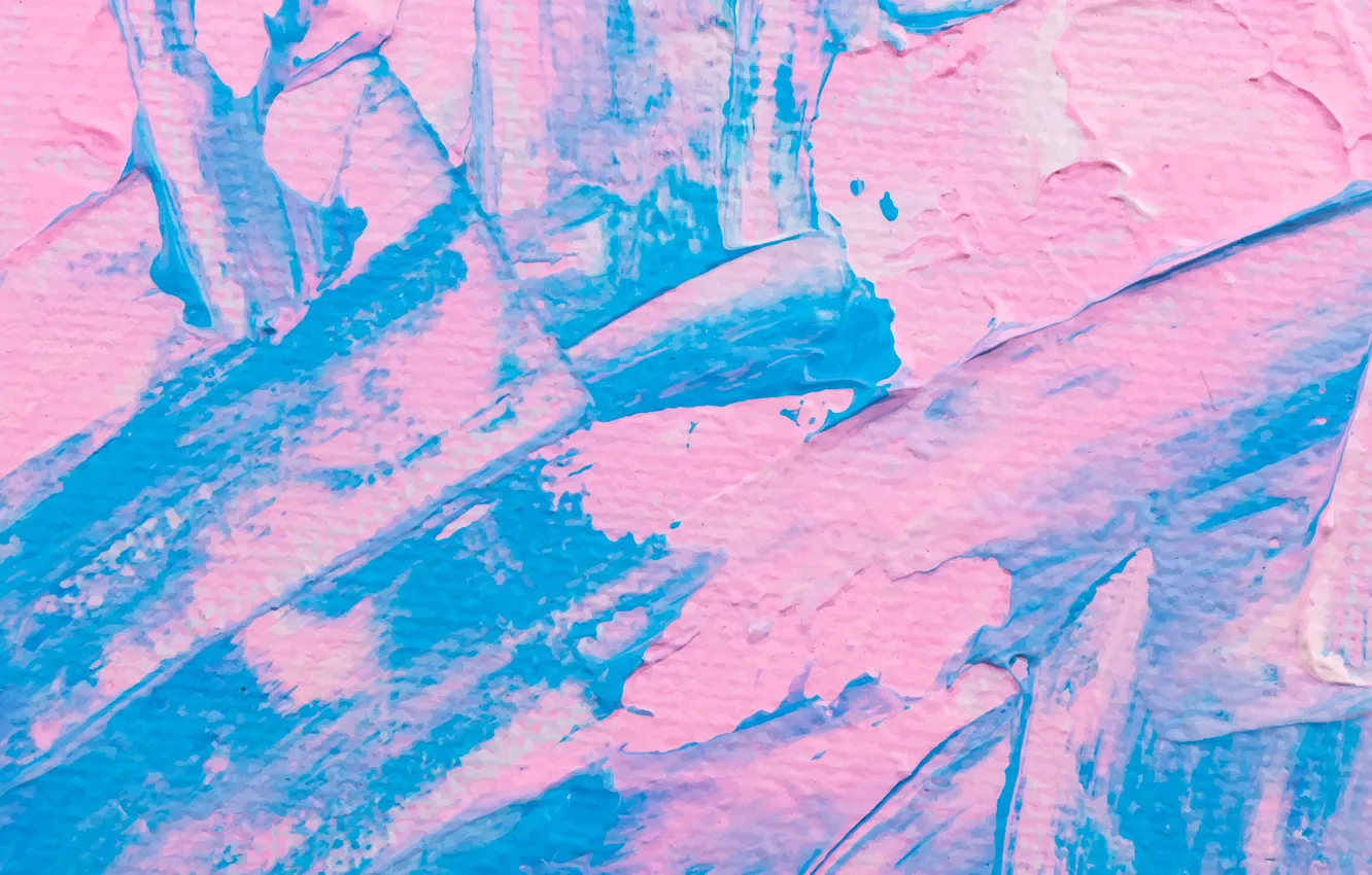 Photo wallpaper blue, paint, texture, spot, palette, pink, strokes, mix