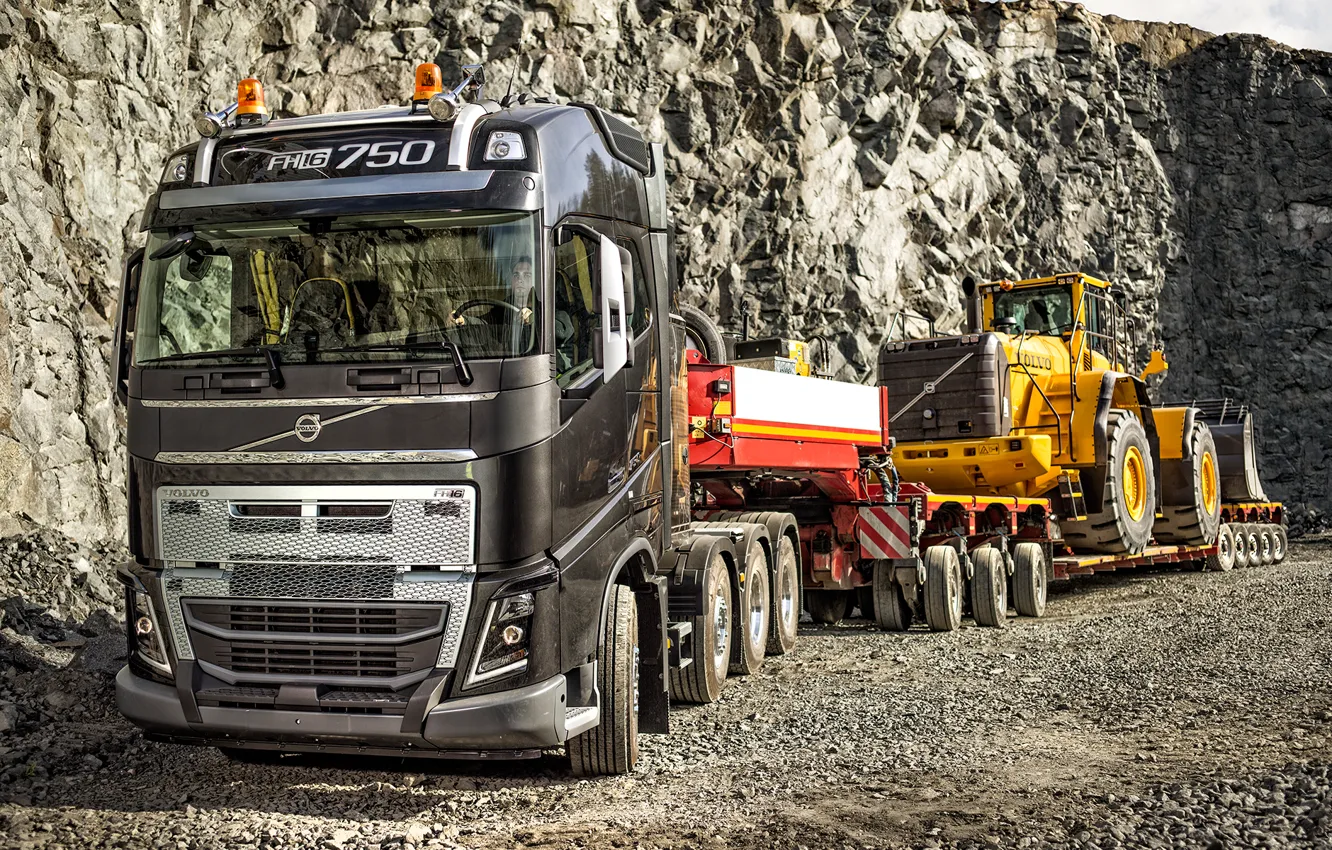 Photo wallpaper Volvo, wallpaper, truck, FH16, wheelloader, fh750, l350f