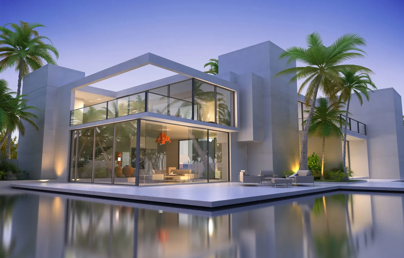 Photo wallpaper concept, design, beautiful, garden, home, holiday, architecture, building
