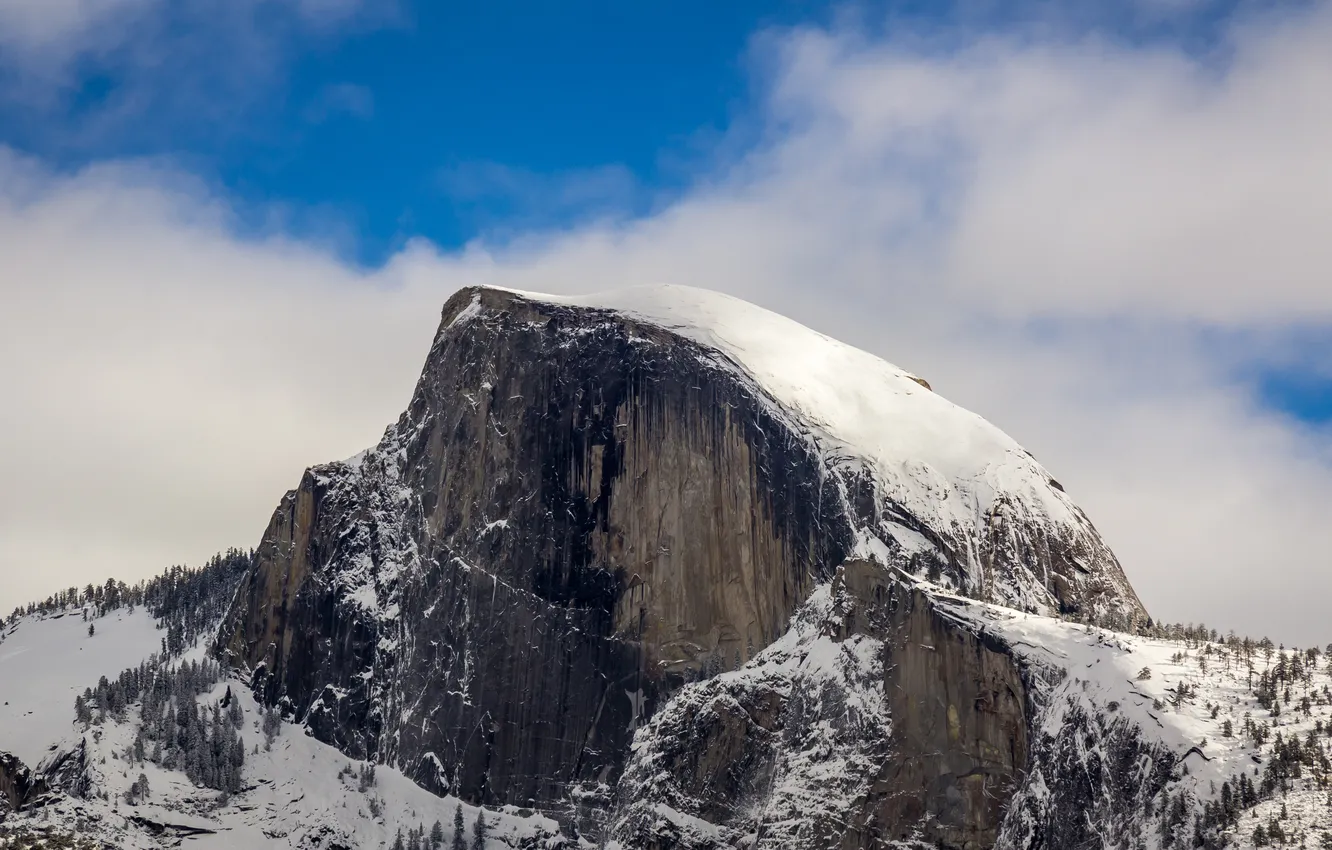 Photo wallpaper winter, the sky, landscape, mountains
